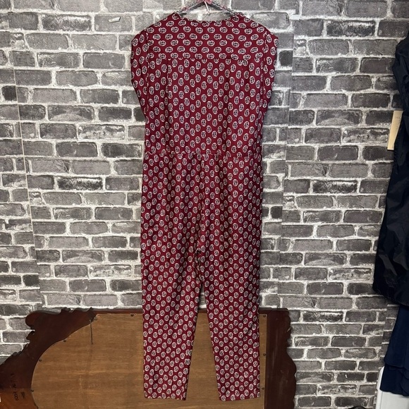 NWT Joie Noleen Jumpsuit in Rhubarb 100% silk button chest pockets - Picture 12 of 15